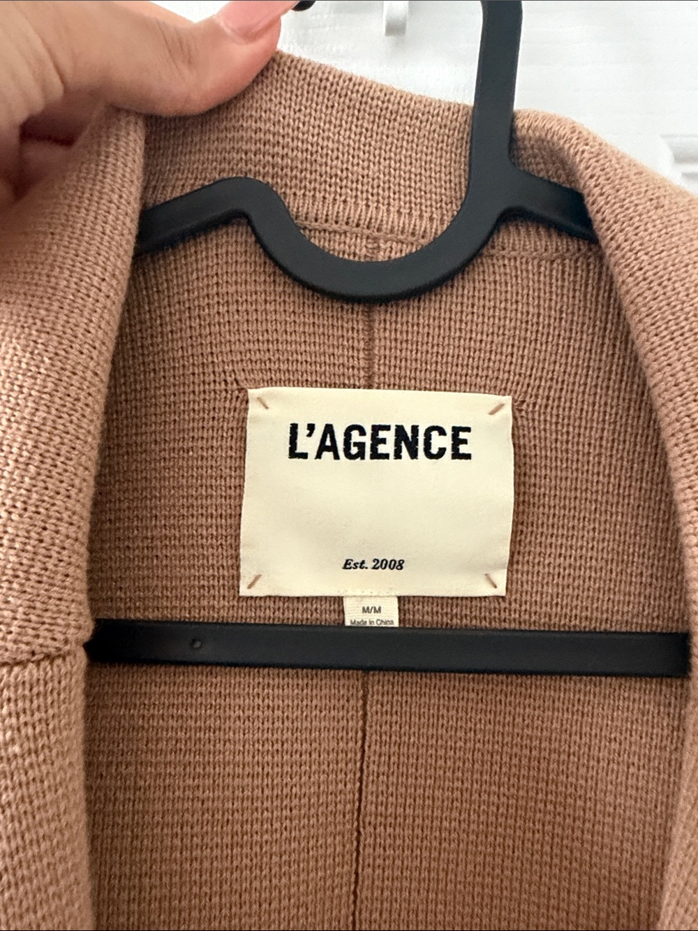 L'AGENCE Women's Camel Knit Blazer - Picture 8 of 11